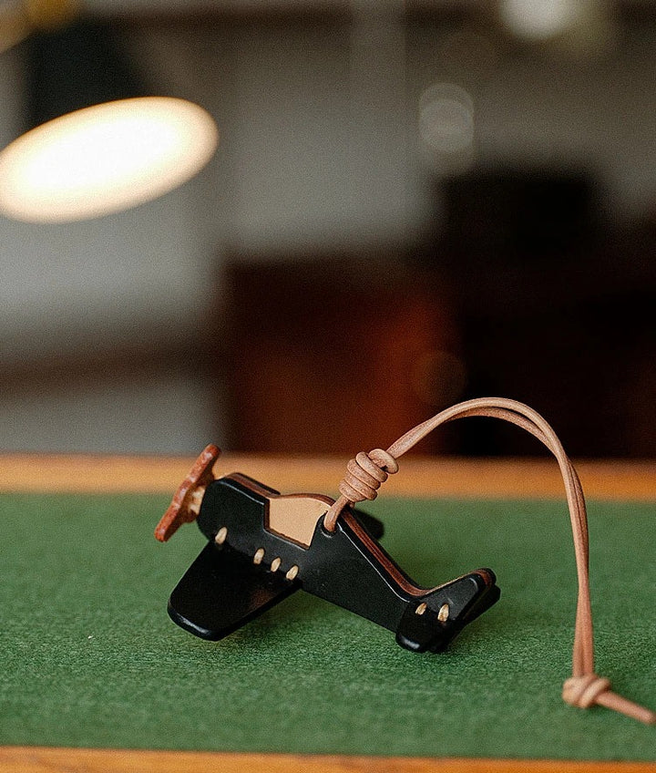 Airplane Leather  Bag Charm