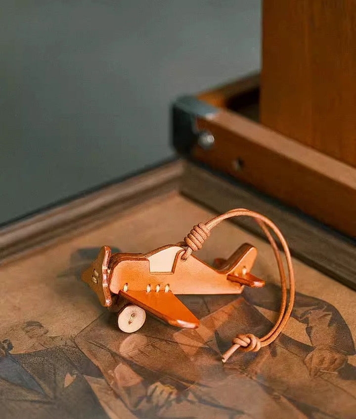 Airplane Leather  Bag Charm