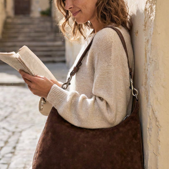 Louise Matte Hobo Suede Tote