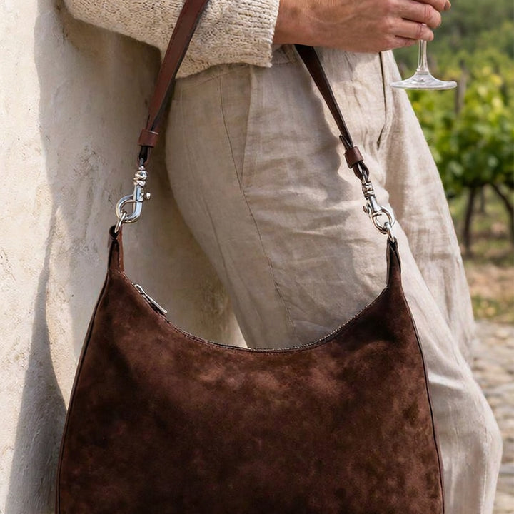Louise Matte Hobo Suede Tote