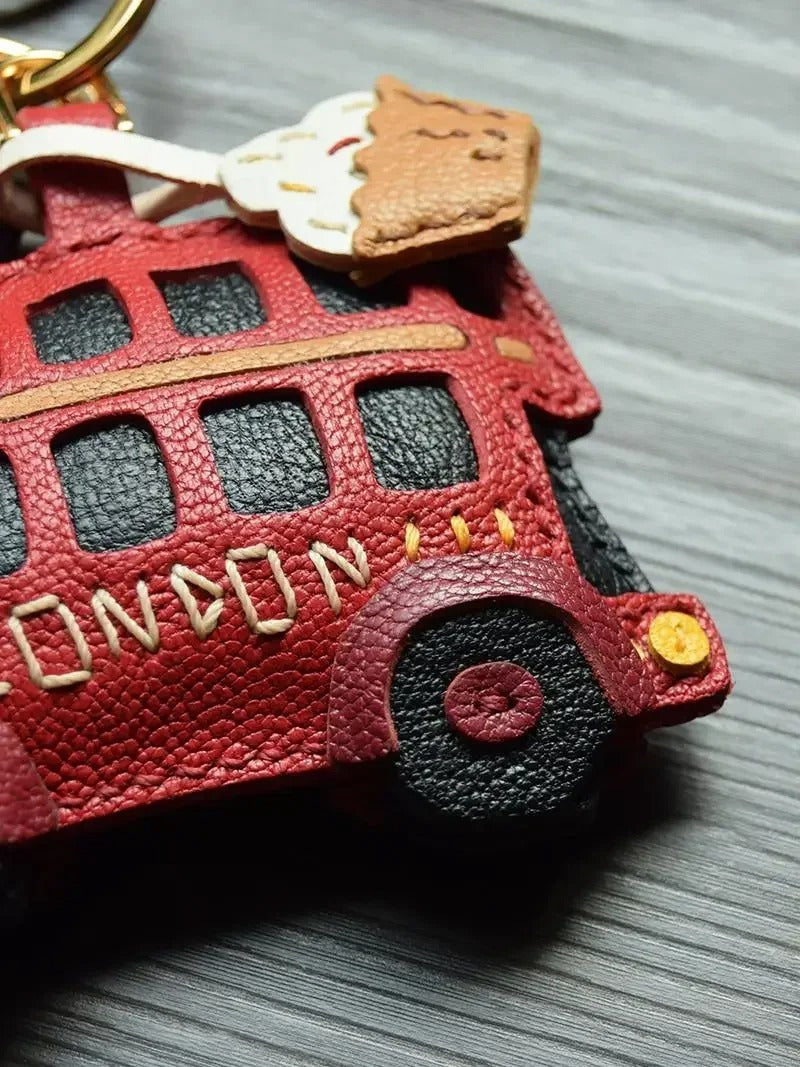 Red Bus Bag Charm