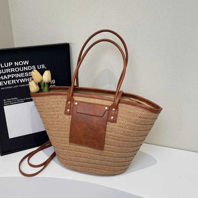 Soleil Straw Basket Bag