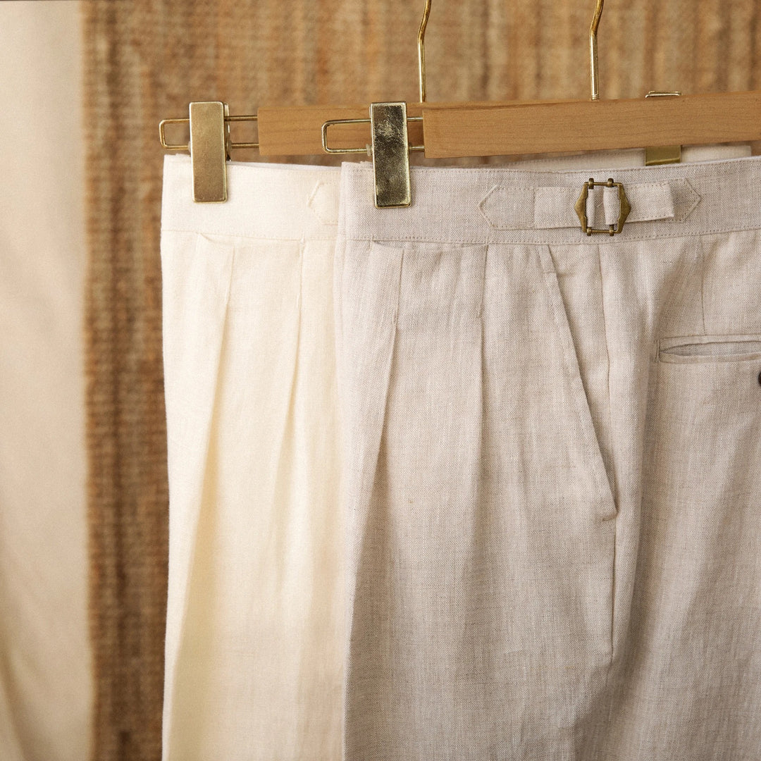 Enrico Pleated Linen Pants