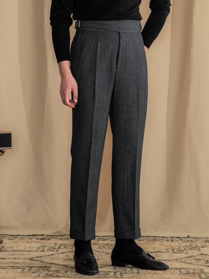 Gerardo Wool Blend Pleated Trousers