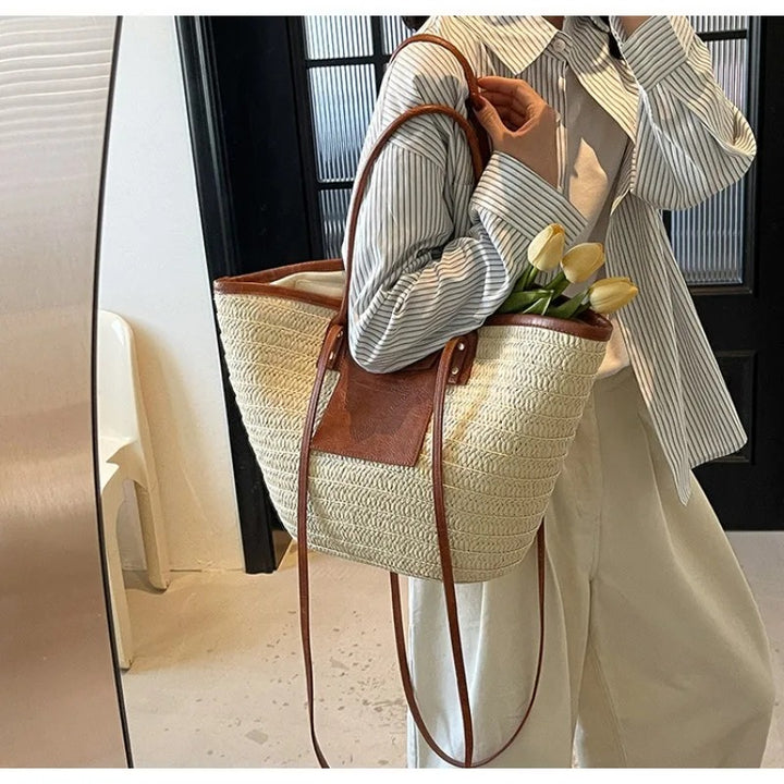 Soleil Straw Basket Bag