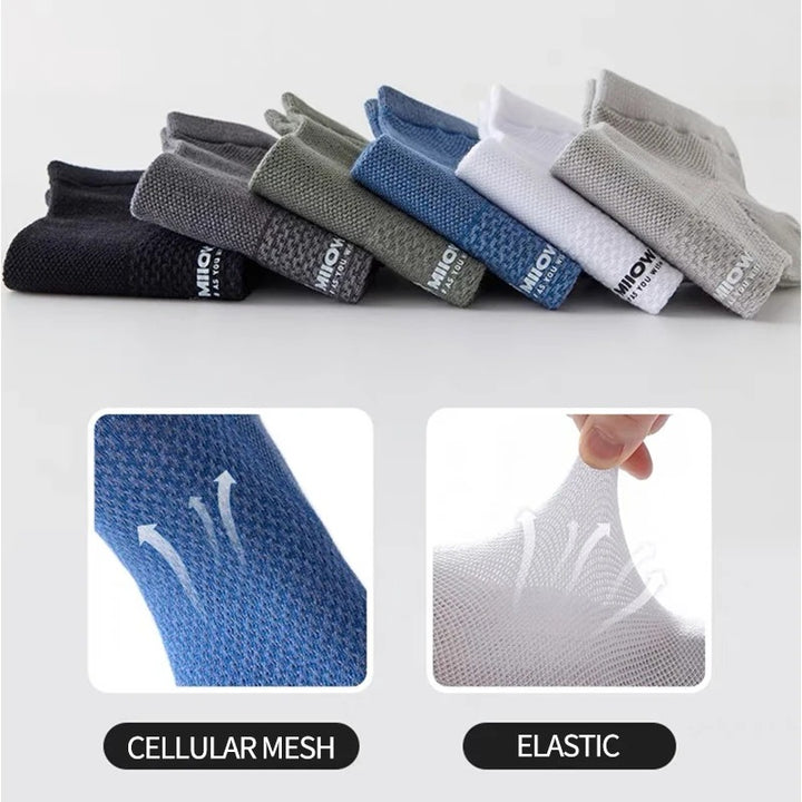 Novelty 6-Pack Breathable Antibacterial Low-Cut Socks for Men