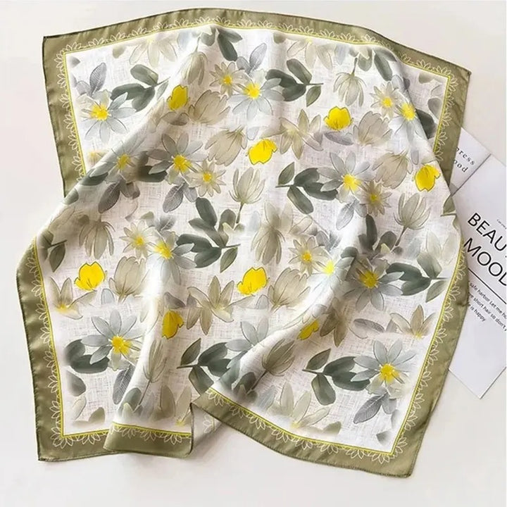 Daisy Mulberry Silk Square Scarf