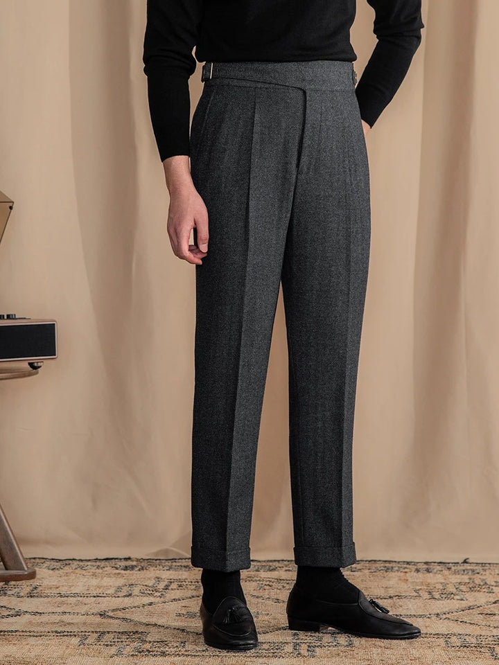 Gerardo Wool Blend Pleated Trousers