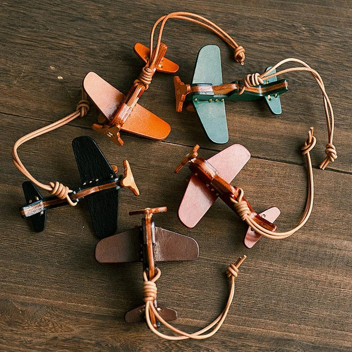 Airplane Leather  Bag Charm