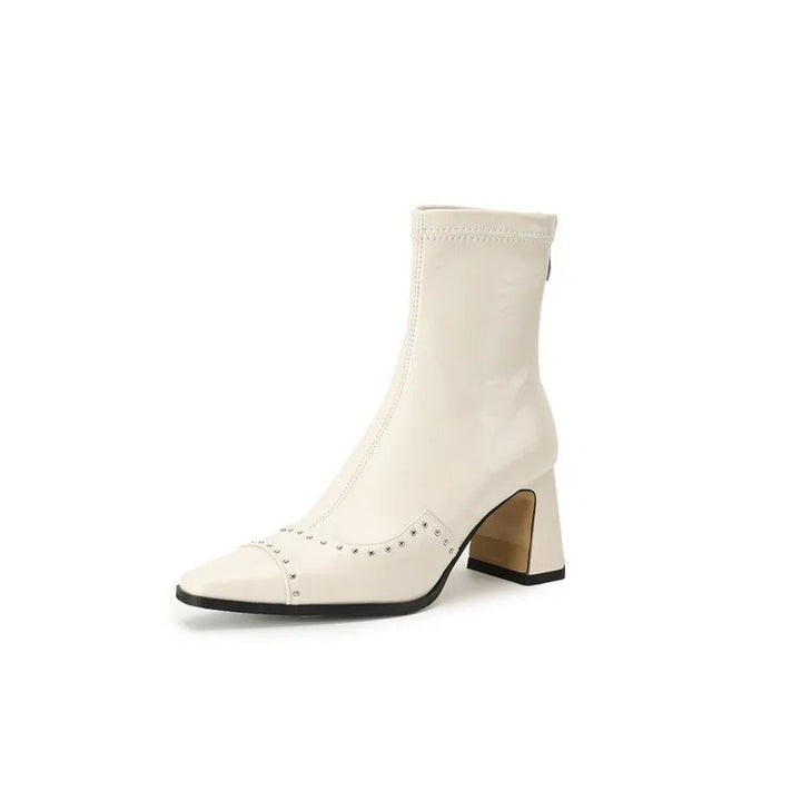 Donna Square Toe Ankle Boots