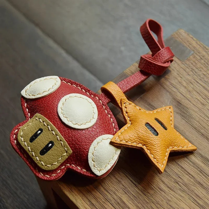 Mushroom And Star Power Up  Bag Charm