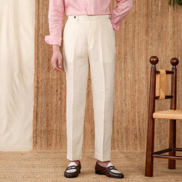 Enrico Pleated Linen Pants