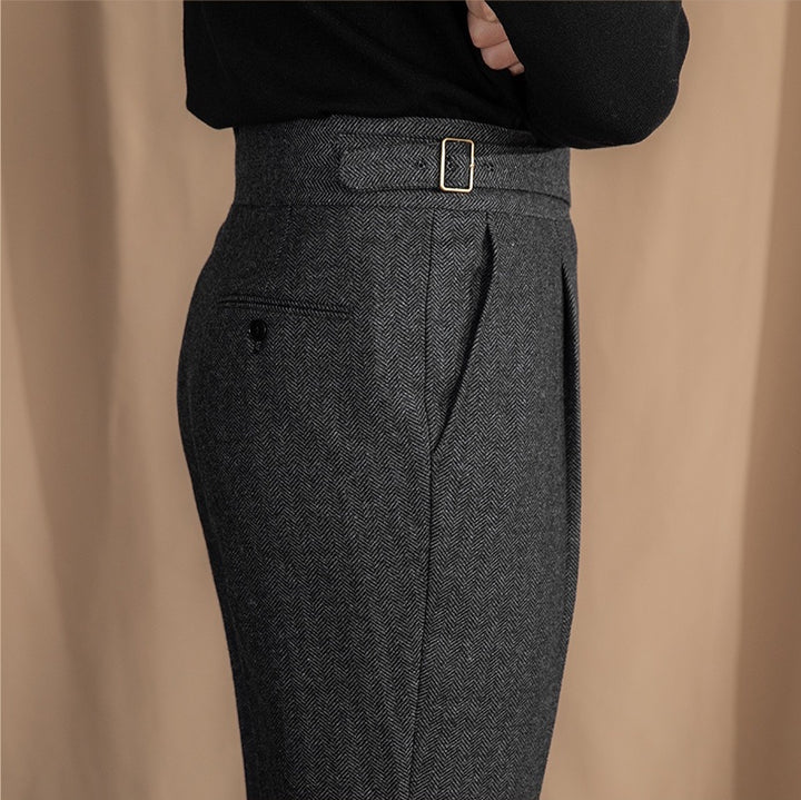 Gerardo Wool Blend Pleated Trousers