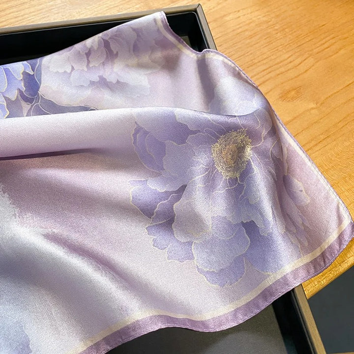 Hyacinth Mulberry Silk Square Scarf