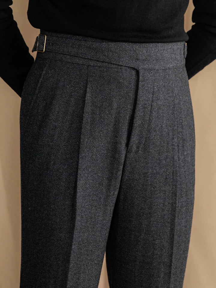 Gerardo Wool Blend Pleated Trousers