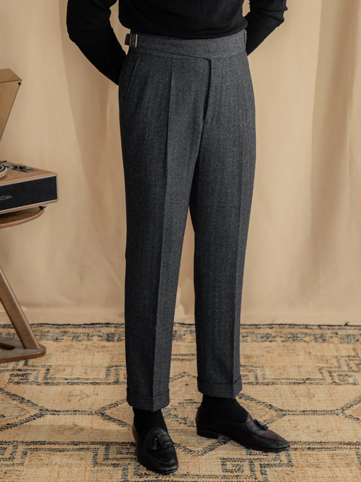 Gerardo Wool Blend Pleated Trousers