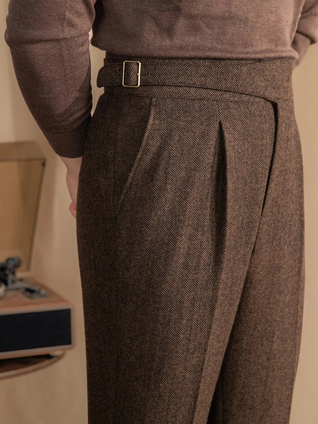 Gerardo Wool Blend Pleated Trousers