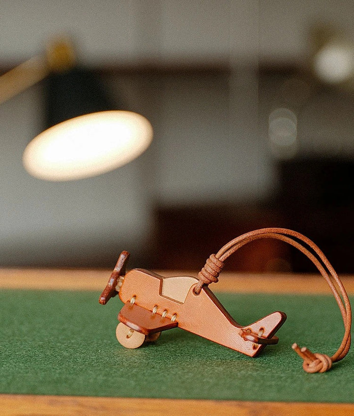 Airplane Leather  Bag Charm