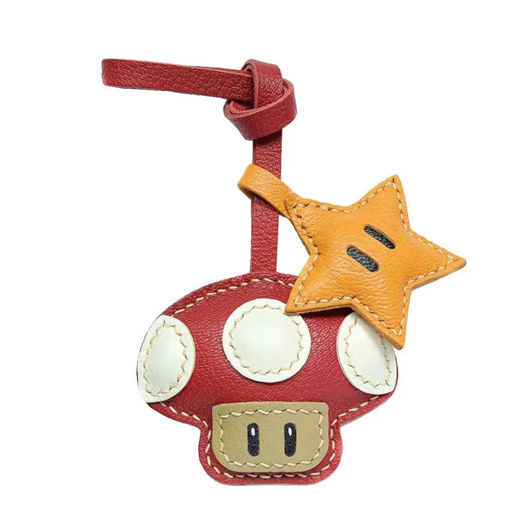 Mushroom And Star Power Up  Bag Charm