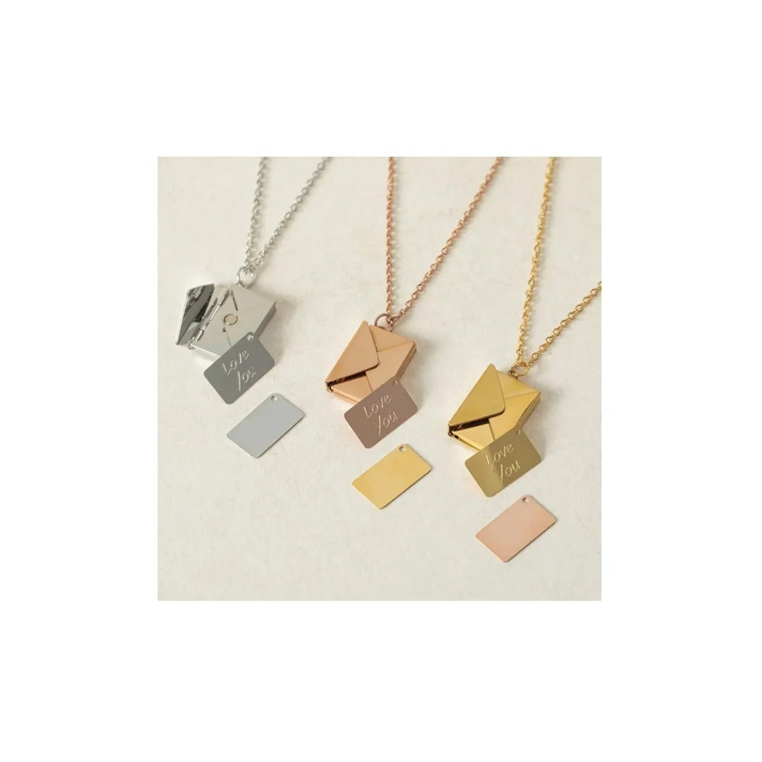 Elodie necklaces in all three tones with their note cards