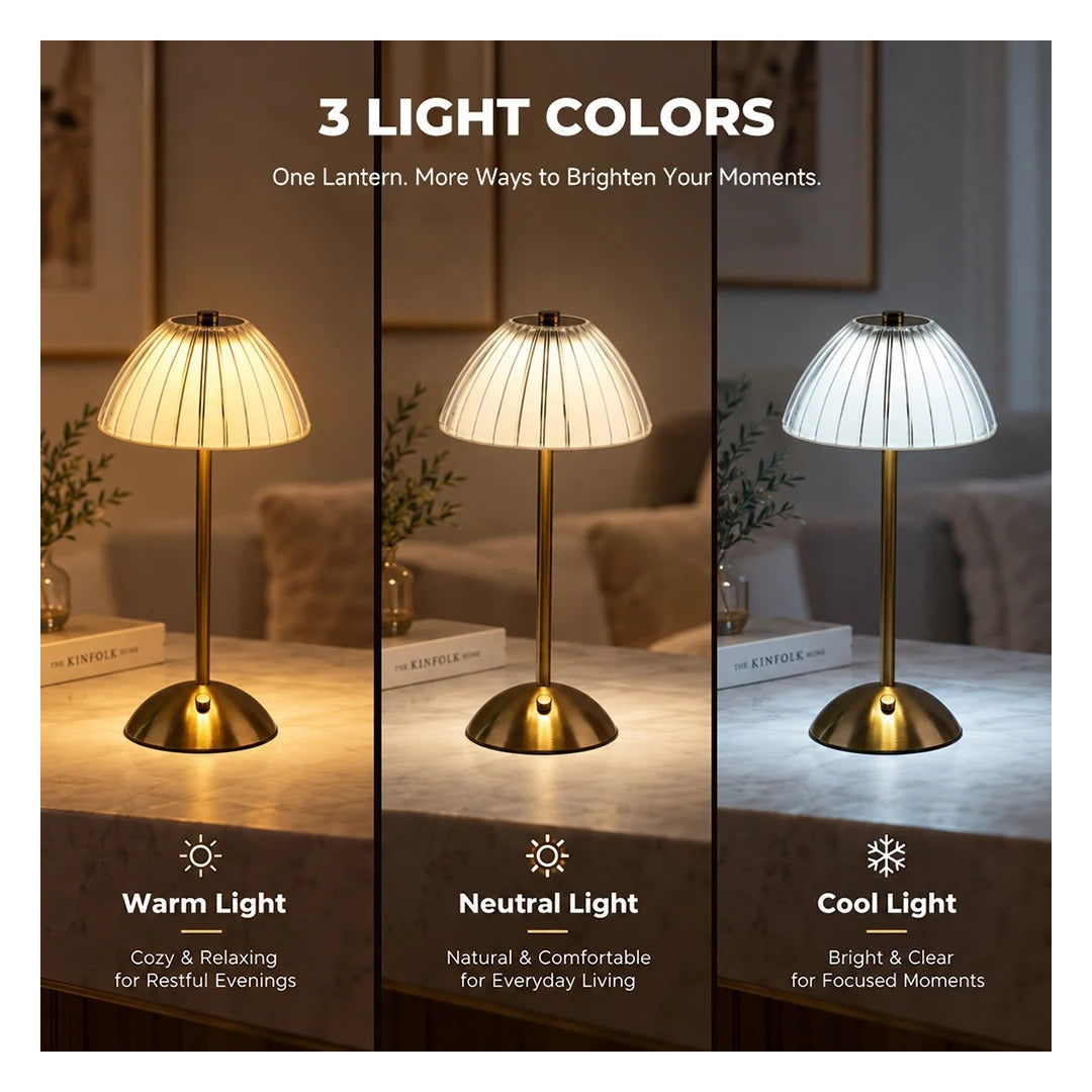 Estelle lamp in warm, neutral and cool light