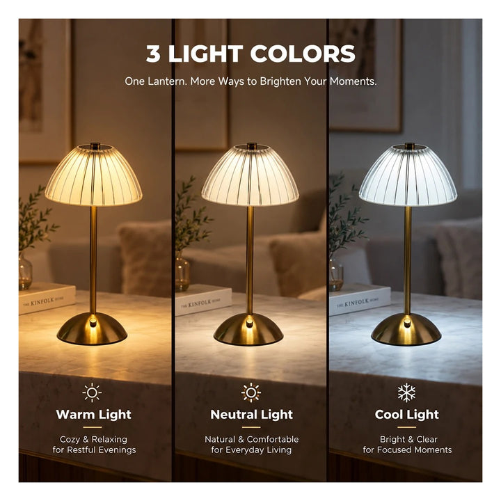 Estelle lamp in warm, neutral and cool light
