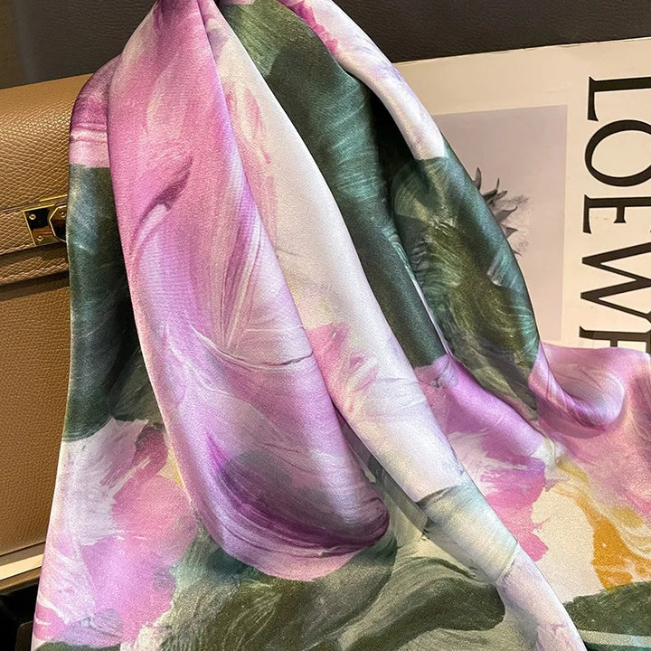 Azalea Mulberry Silk Square Scarf