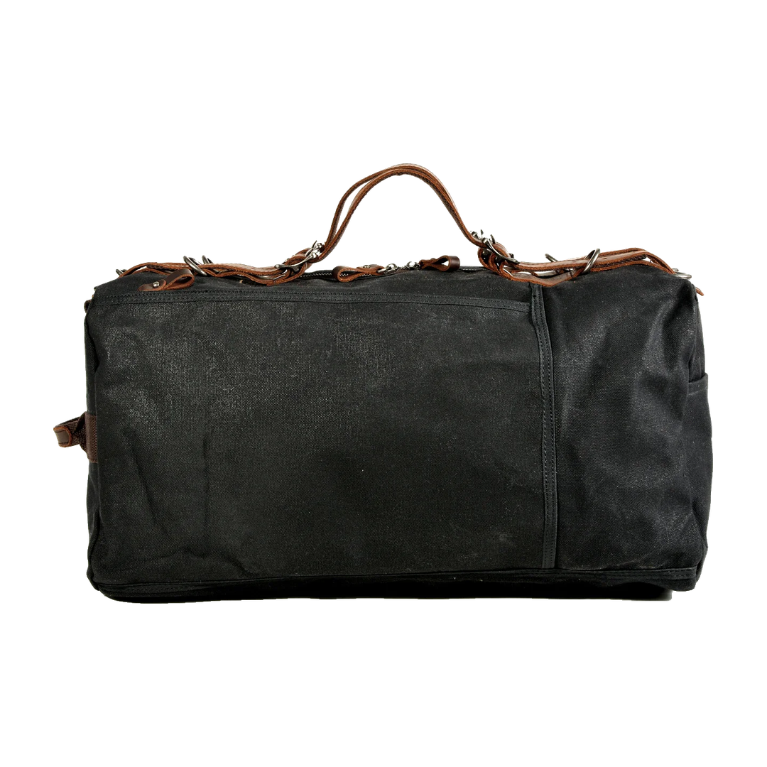 Hayes Waxed Canvas Weekender, Black (view 1)