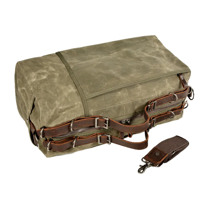 Hayes Waxed Canvas Weekender, Army Green (view 3)