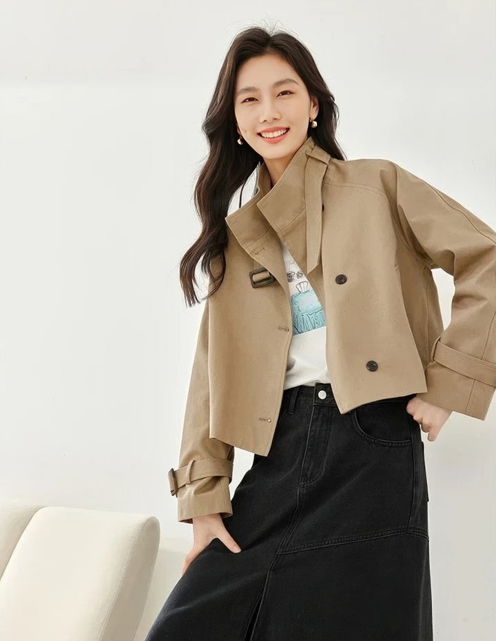 Luna Cropped Trench Coat