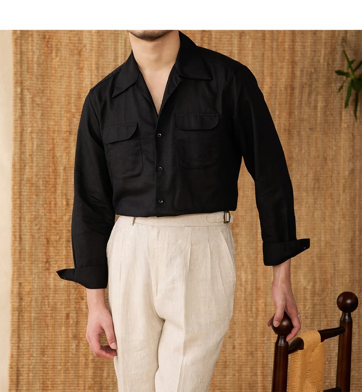 Marco Double Pockets Linen Shirt