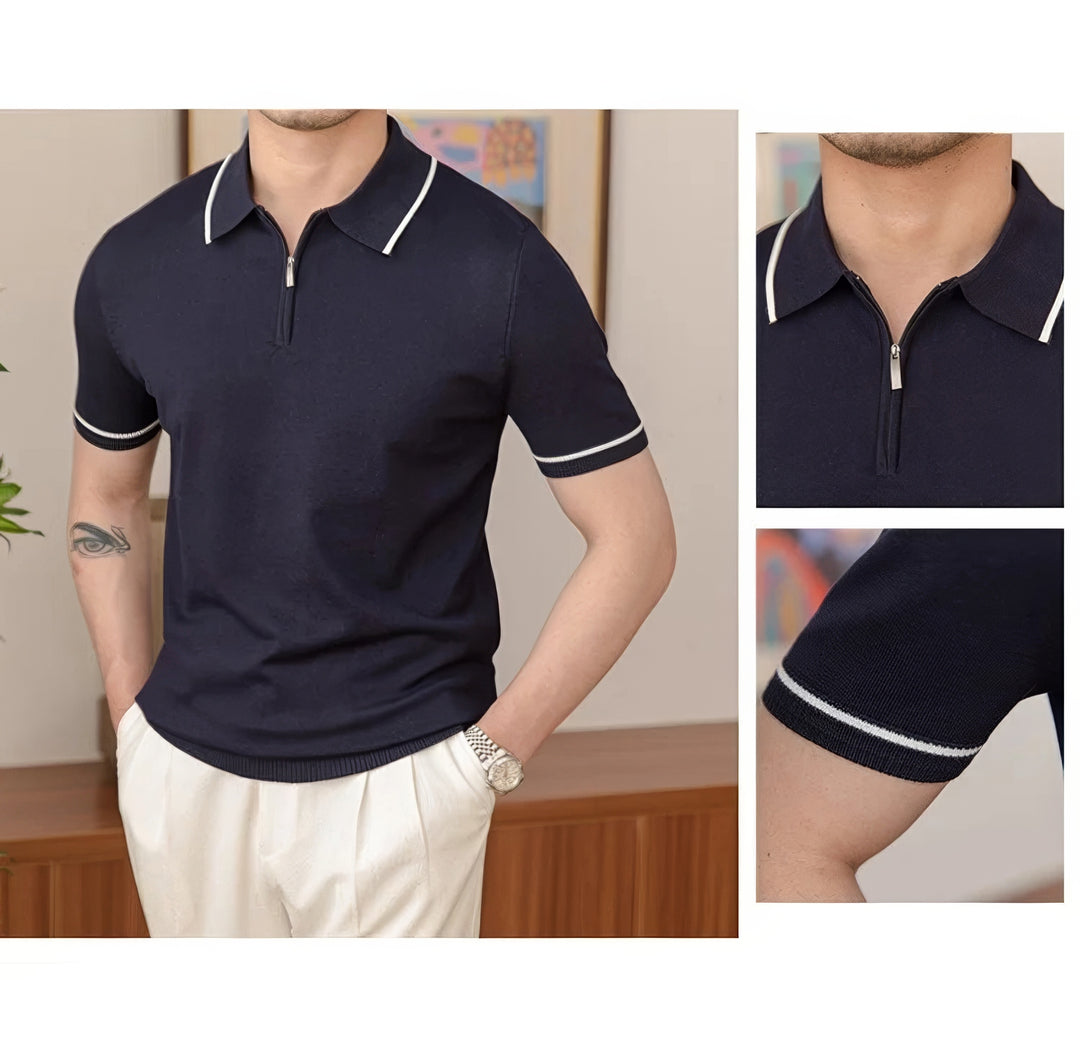 Giorgio Zipped Contrast Polo