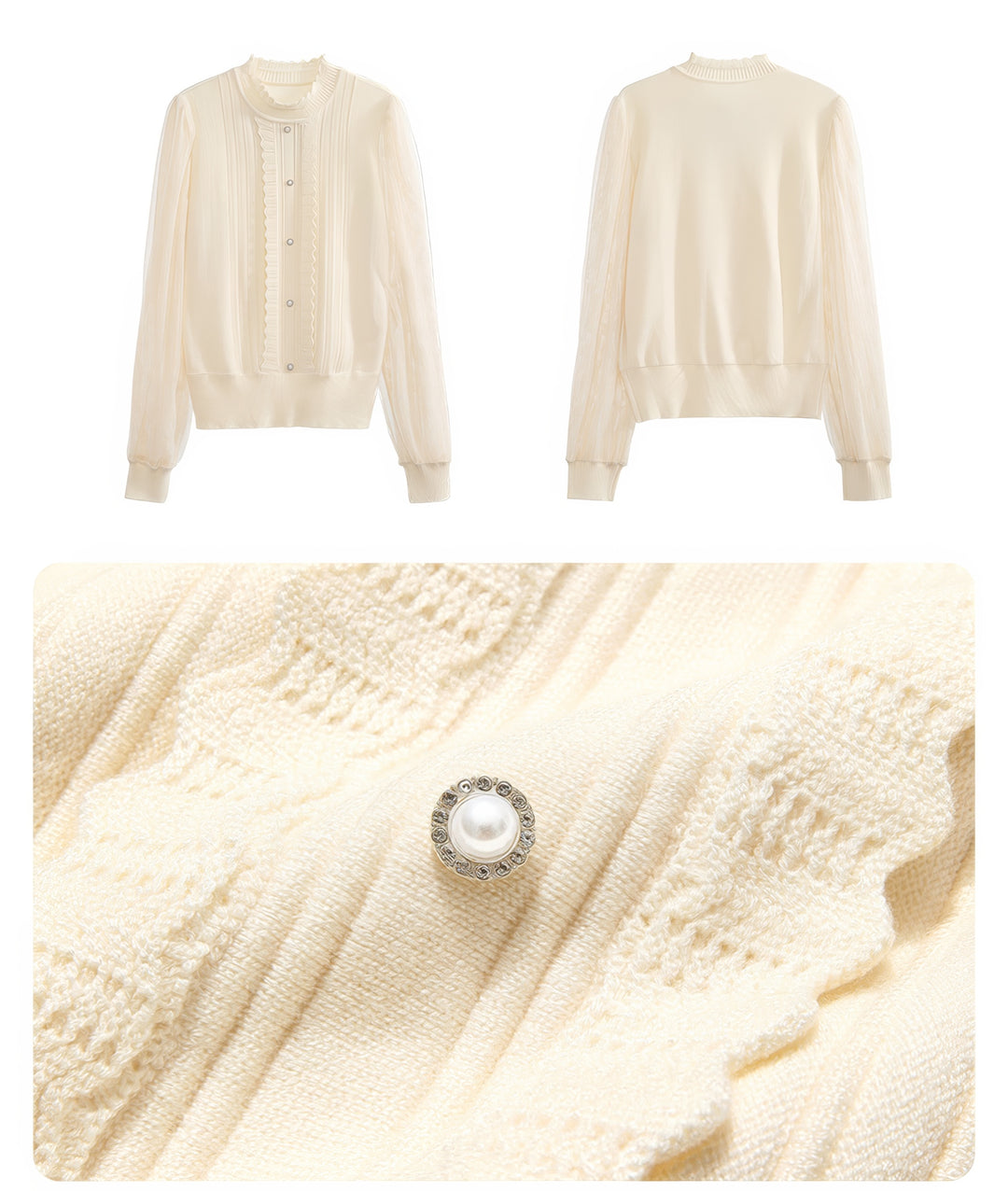 Evelyn Lacework Knit Light Sweater