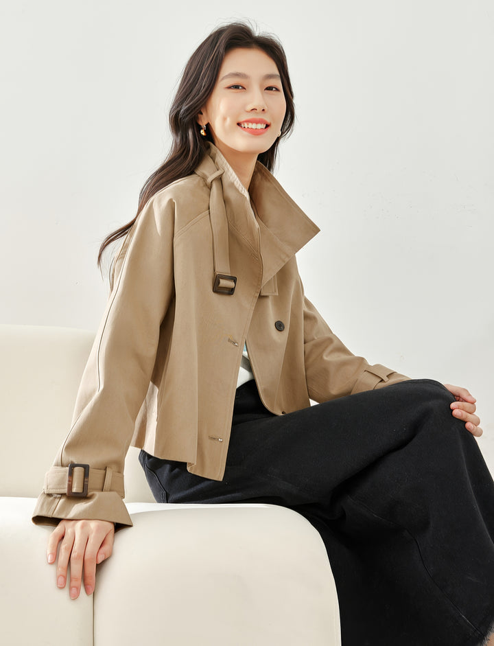 Luna Cropped Trench Coat