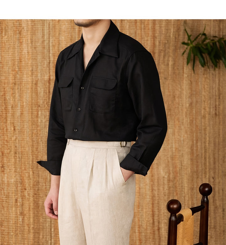 Marco Double Pockets Linen Shirt