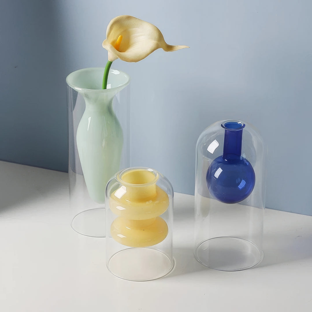 Clear Murano Glass Vases