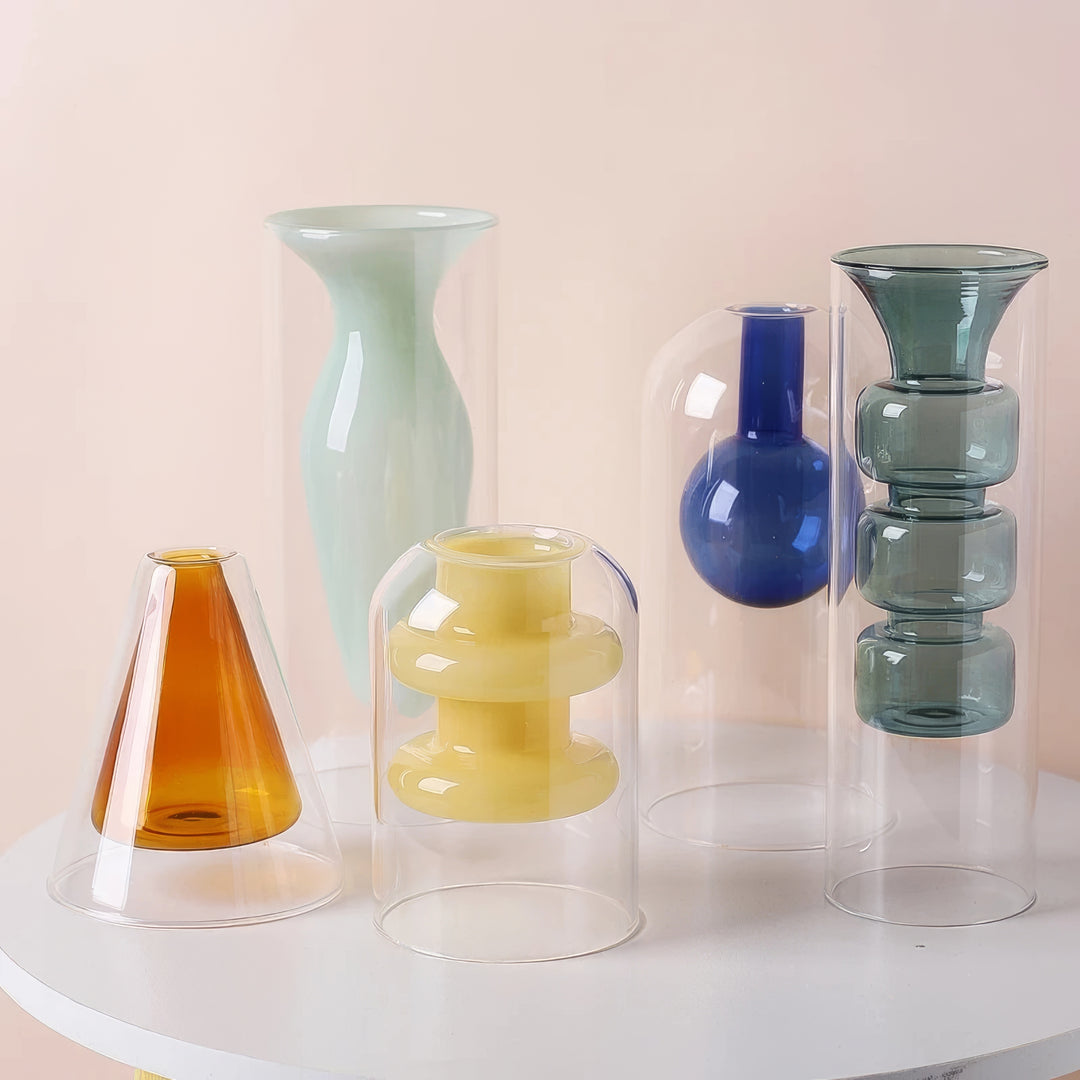 Clear Murano Glass Vases