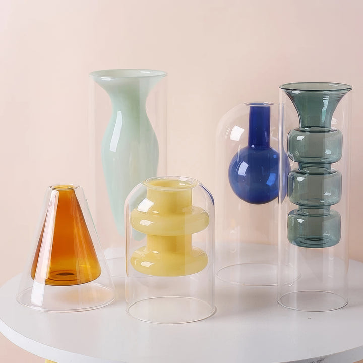 Clear Murano Glass Vases