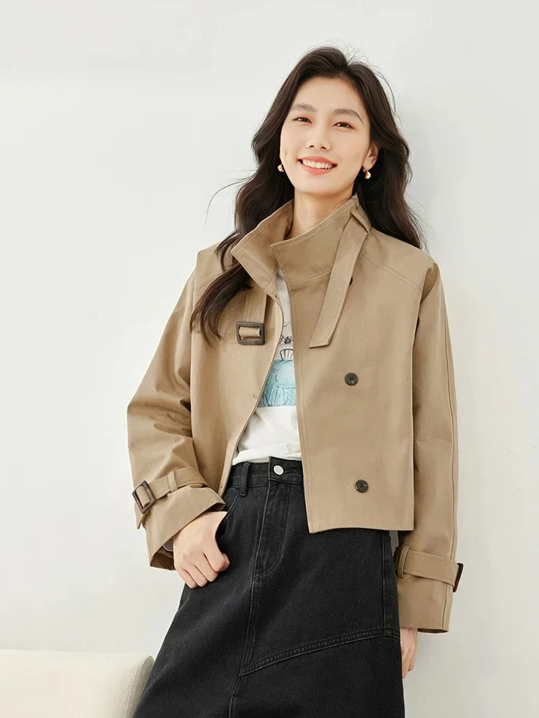 Luna Cropped Trench Coat