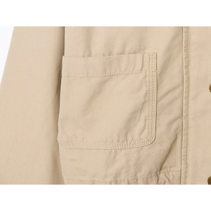 Khaki Hollis jacket, pocket and button detail