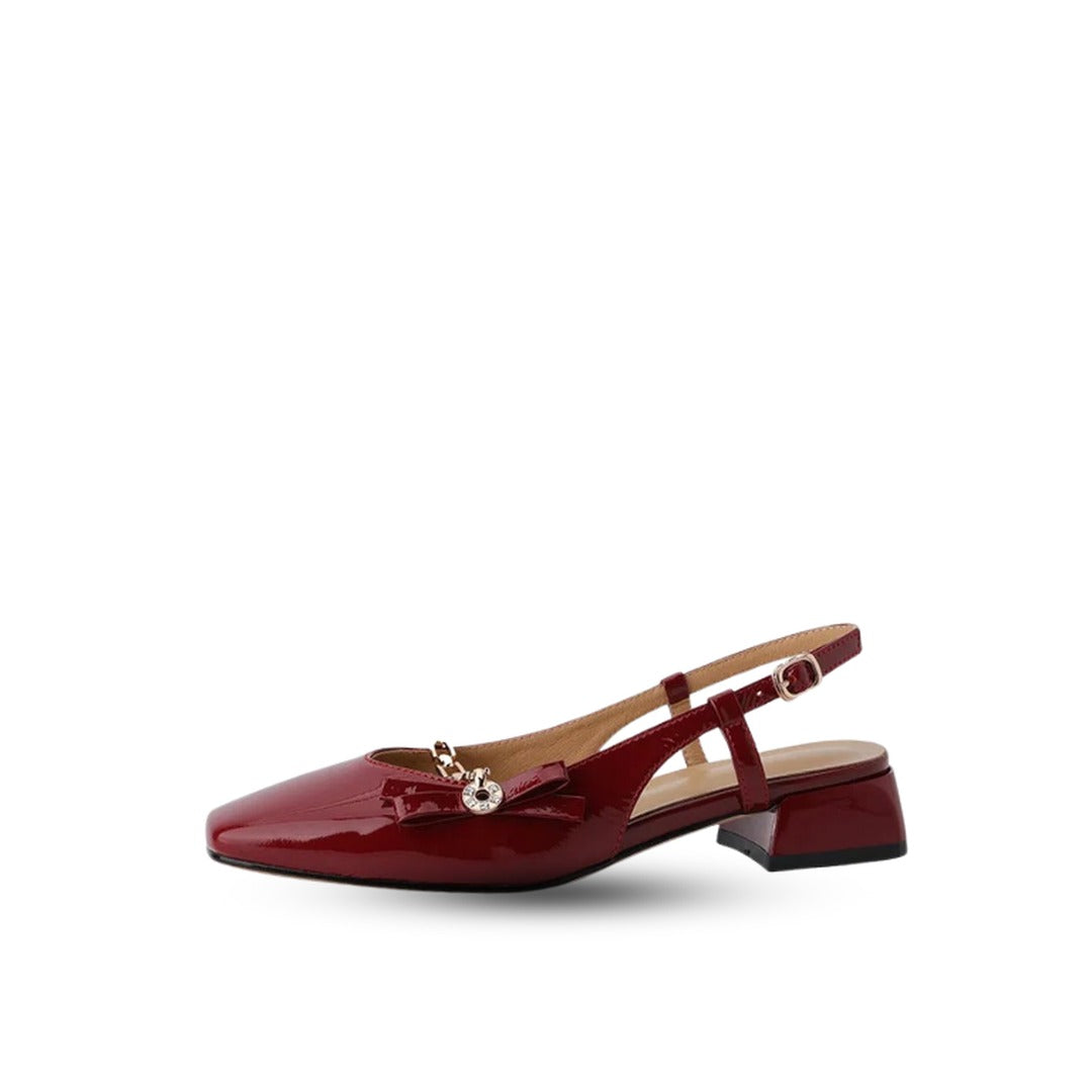 Gemma Square Toe Chunky Heel Slingback Pumps — image 1