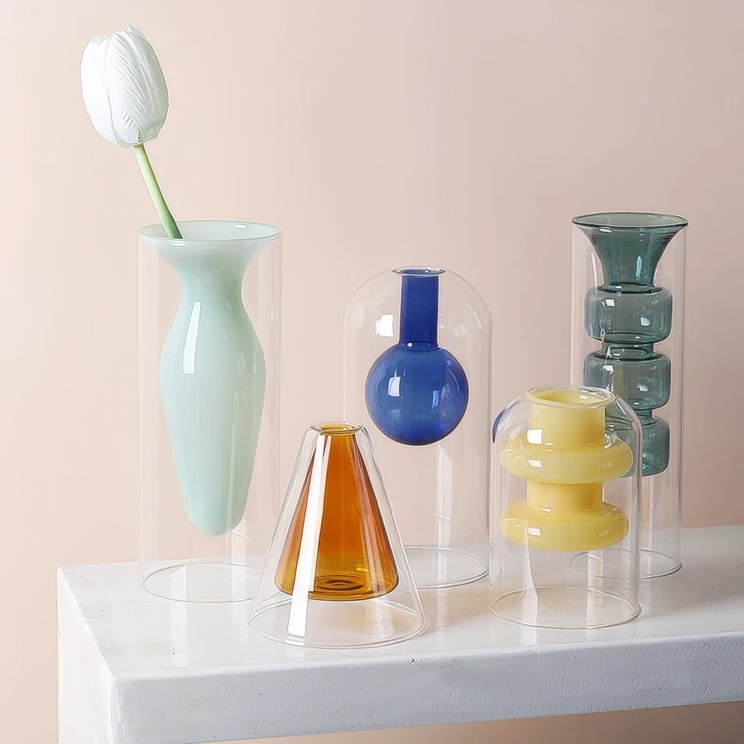 Clear Murano Glass Vases — image 1