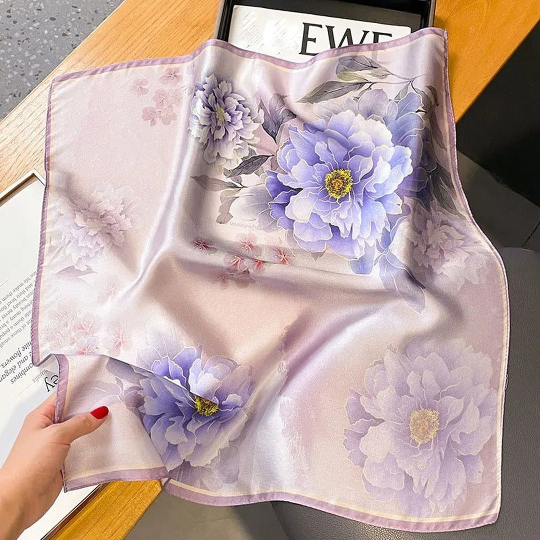 Hyacinth Mulberry Silk Square Scarf — image 1