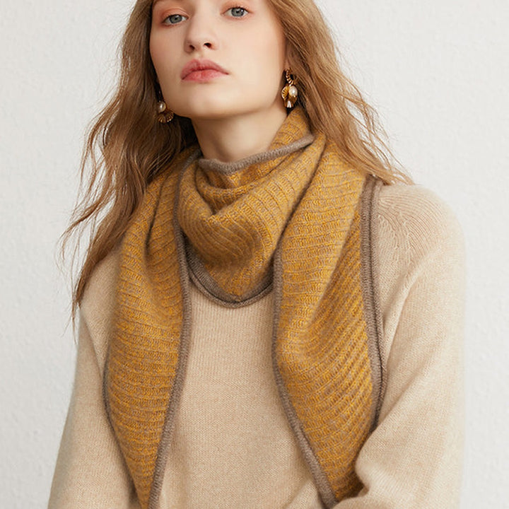Audrey Cashmere Ribbed Triangle Scarf — image 1