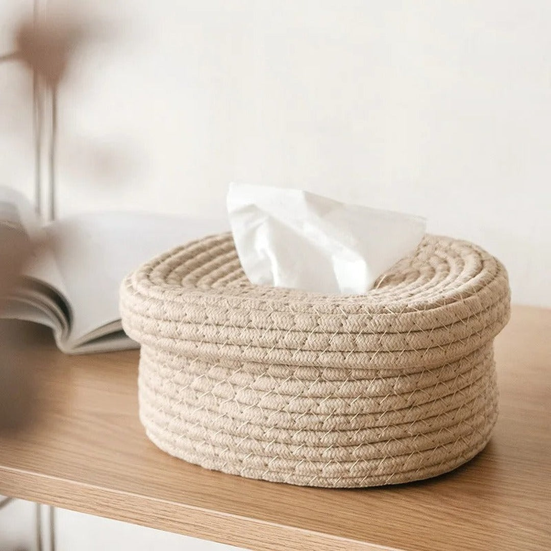 Novelty Handmade Woven Tissue Box — image 1