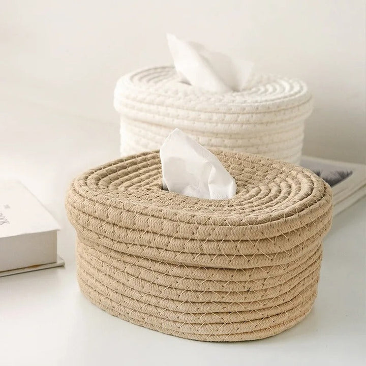 Novelty Handmade Woven Tissue Box — image 2