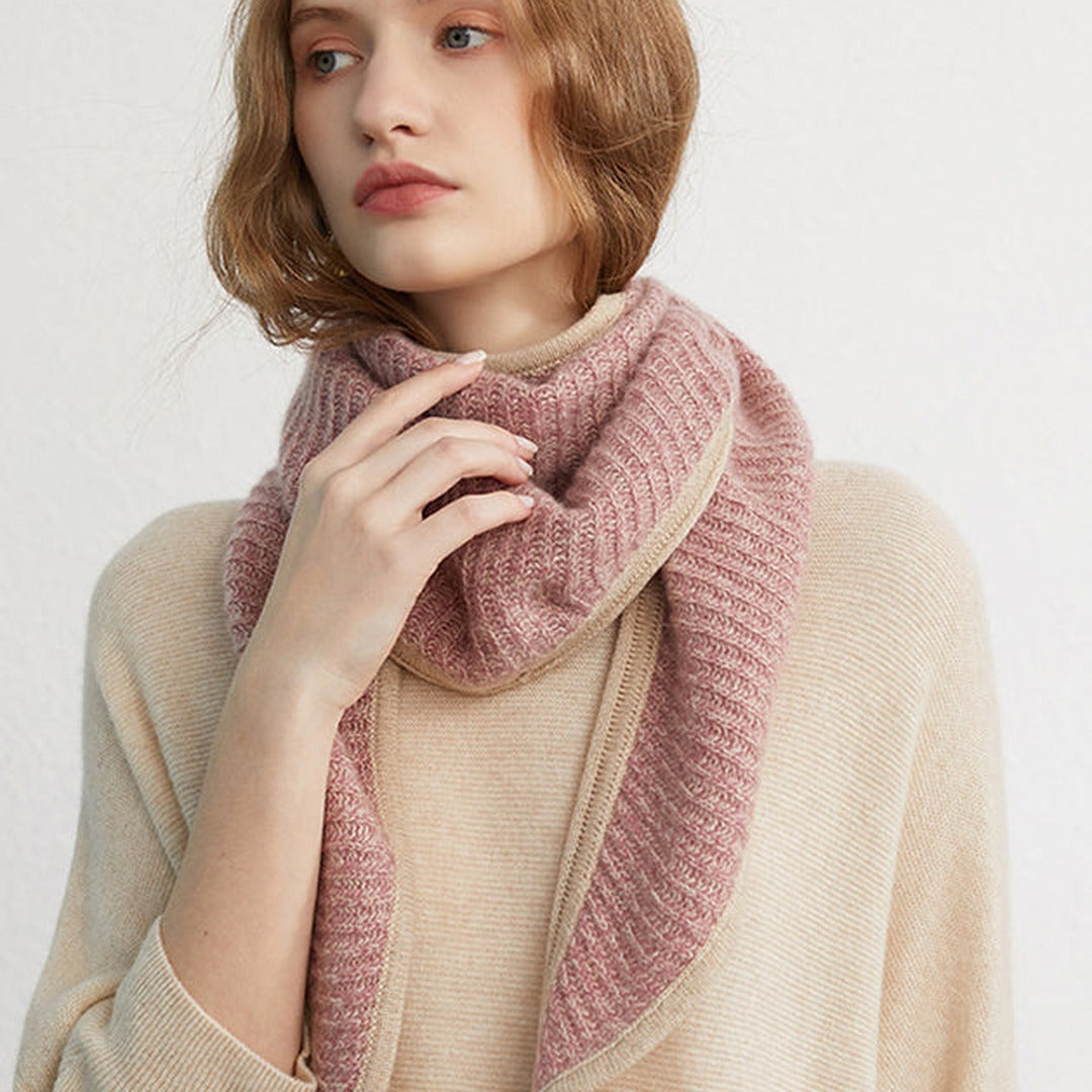 Audrey Cashmere Ribbed Triangle Scarf — image 2