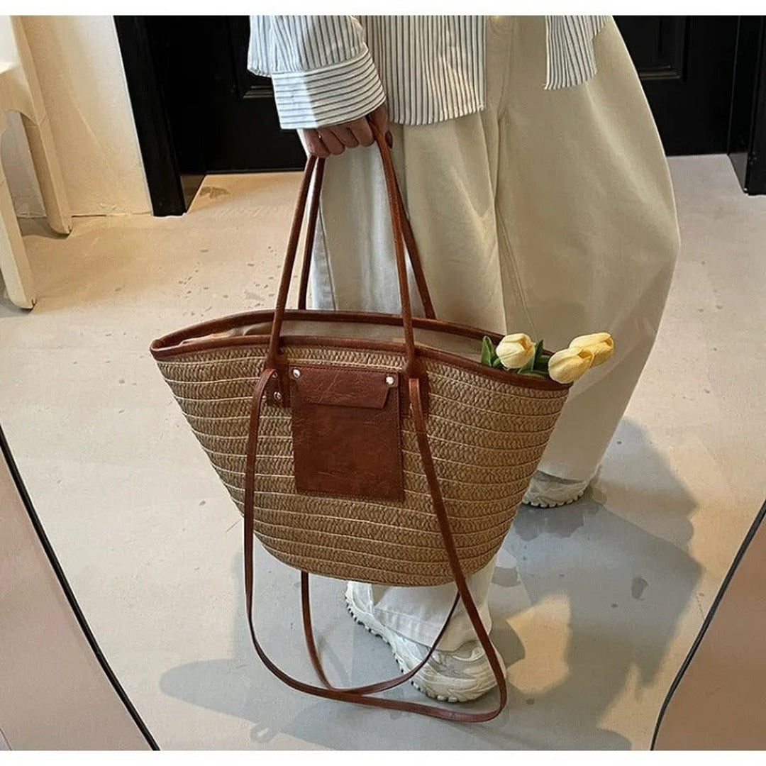 Soleil Straw Basket Bag — image 2