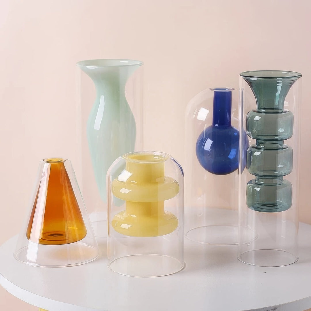 Clear Murano Glass Vases — image 2