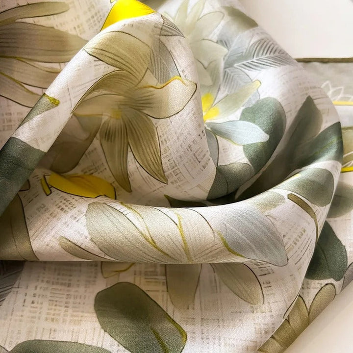 Daisy Mulberry Silk Square Scarf — image 3